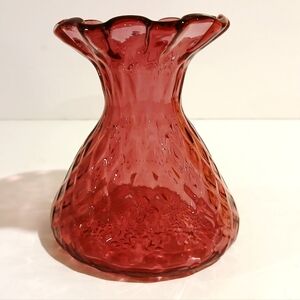 Vintage Blown Cranberry Glass Vase